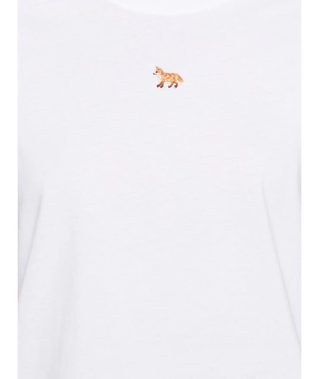 MAISON KITSUNE Белая хлопковая футболка, фото 2