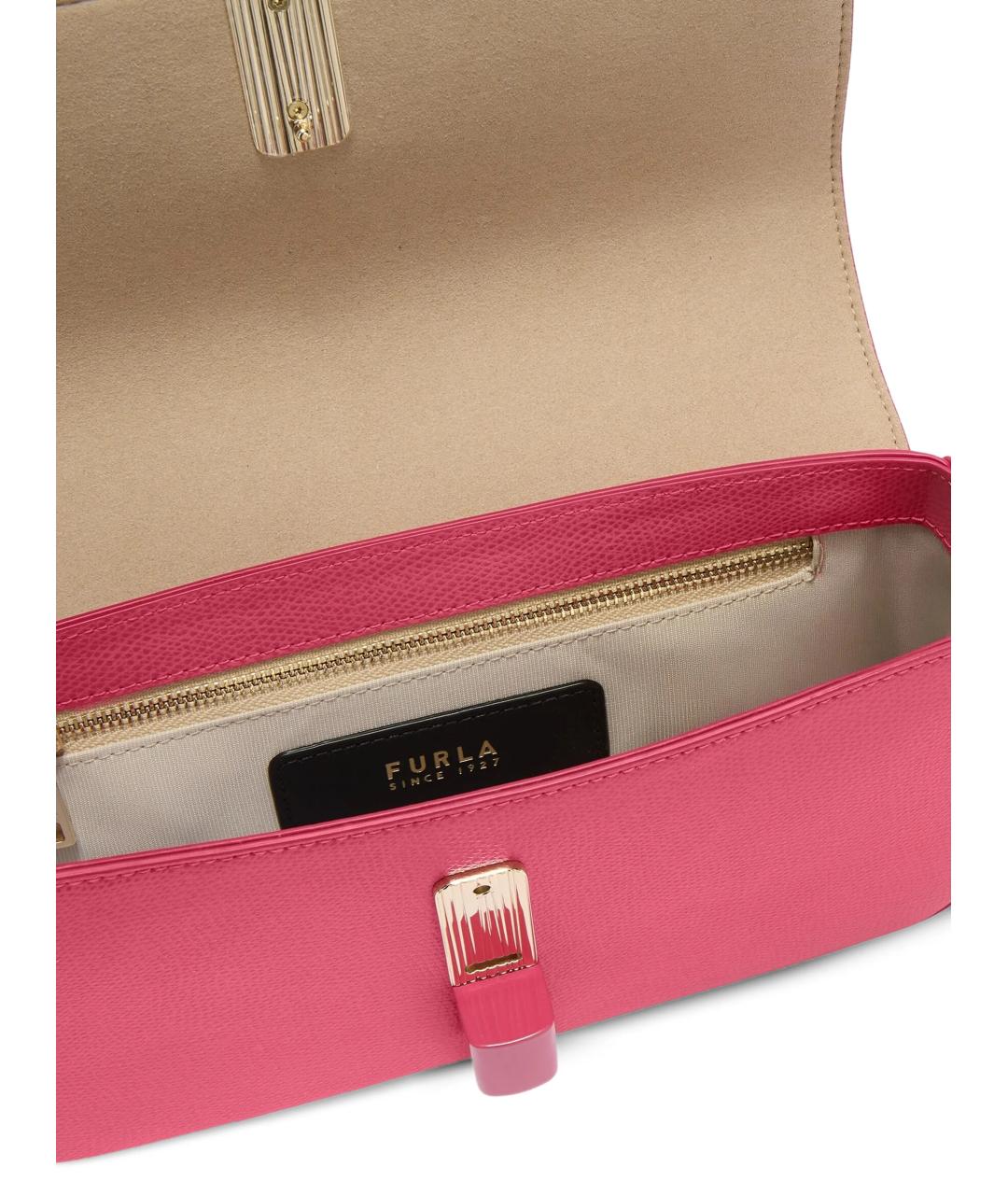 FURLA Розовая кожаная сумка через плечо, фото 5