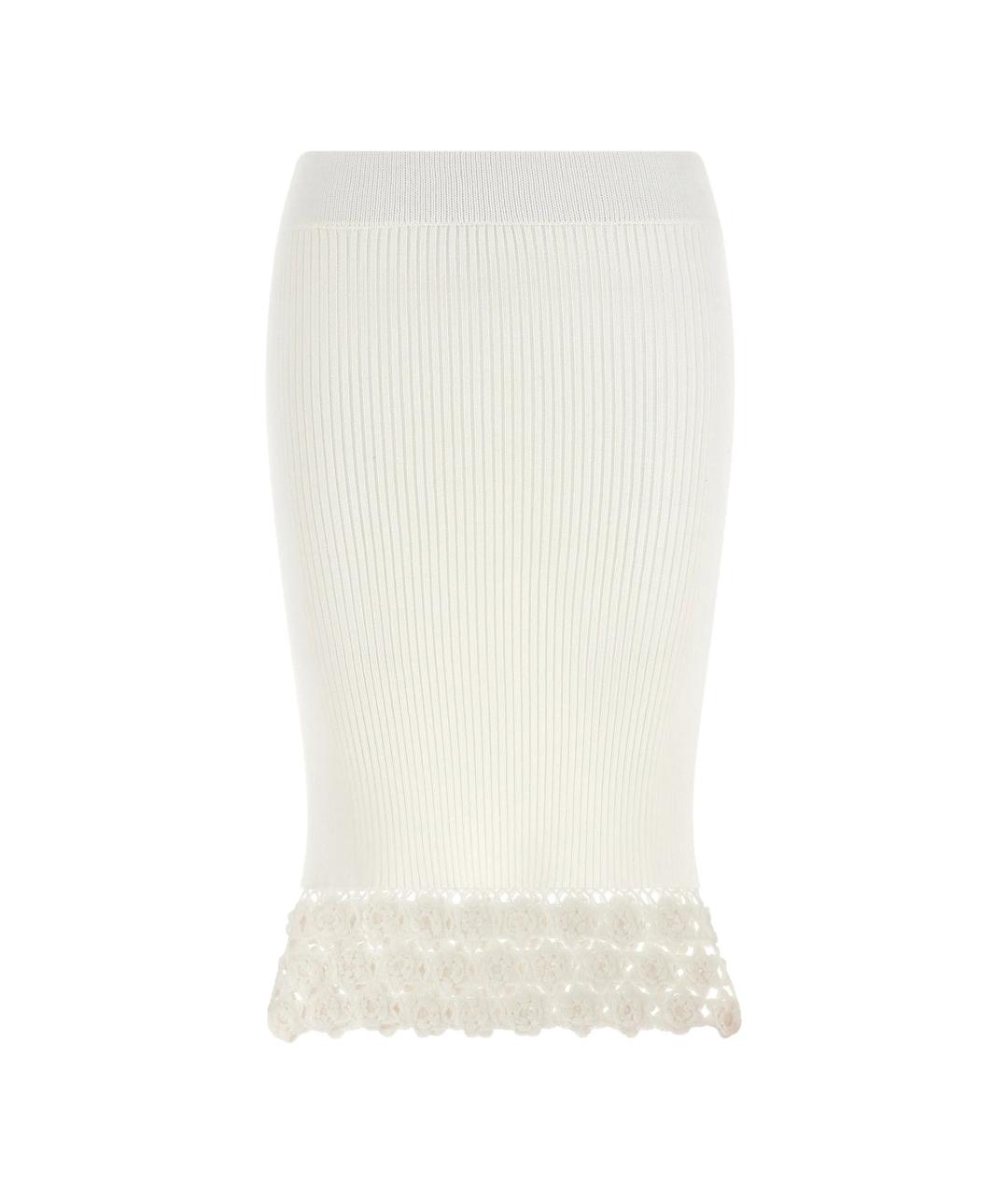 GANNI Белая хлопковая юбка миди, фото 1