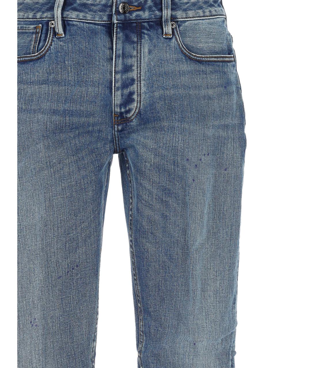 EMPORIO ARMANI Синие хлопко-эластановые прямые джинсы, фото 2