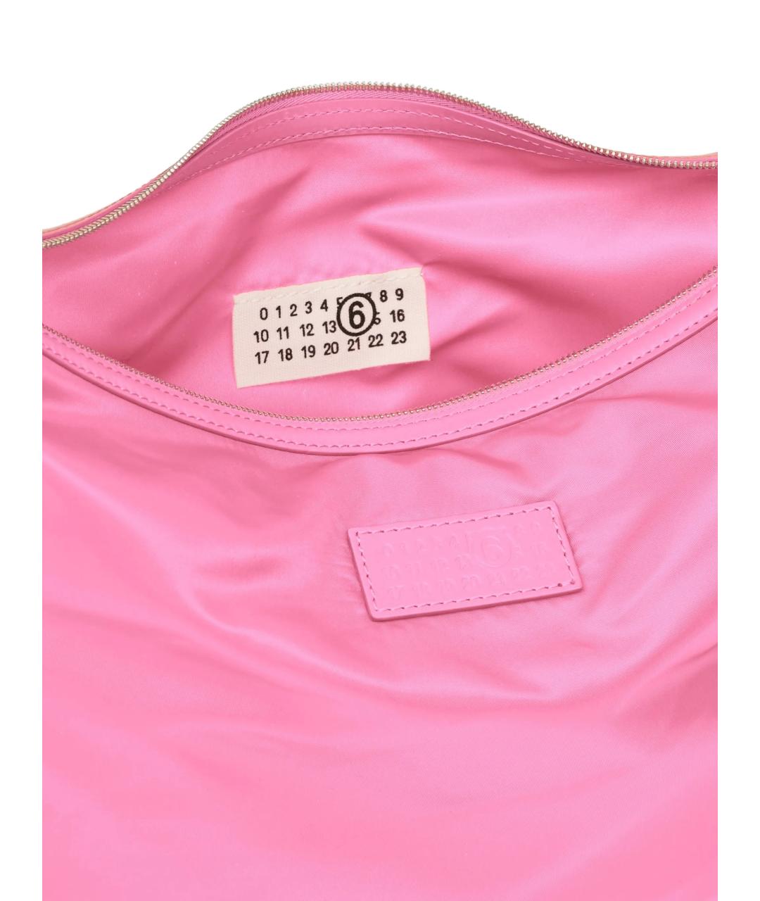 MM6 MAISON MARGIELA Розовая тканевая сумка через плечо, фото 4