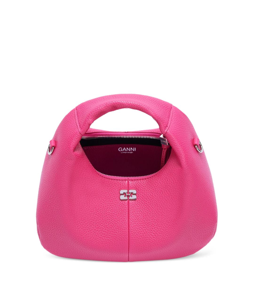 GANNI Фуксия сумка с короткими ручками из искусственной кожи, фото 2