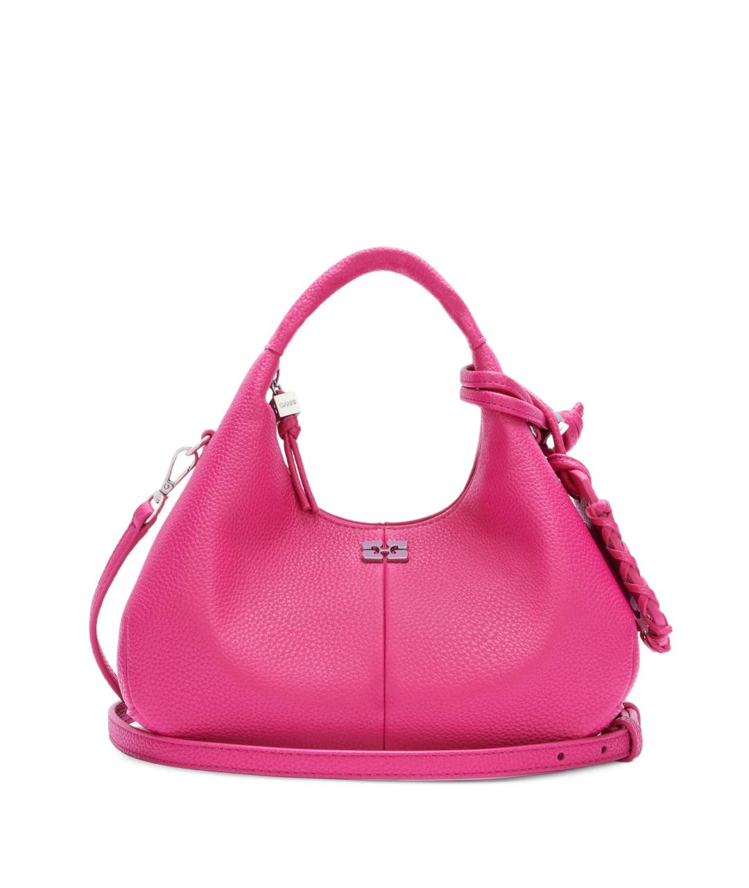 GANNI Фуксия сумка с короткими ручками из искусственной кожи, фото 1