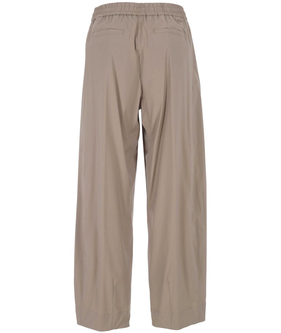 HERNO Бежевые шерстяные прямые брюки, фото 3