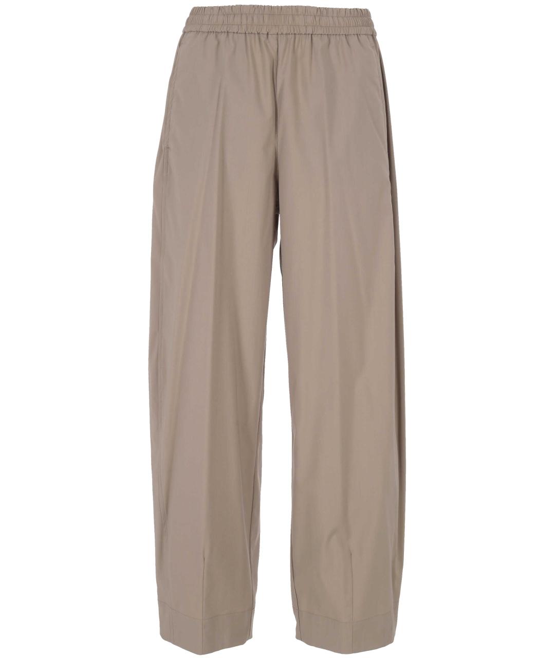 HERNO Бежевые шерстяные прямые брюки, фото 1