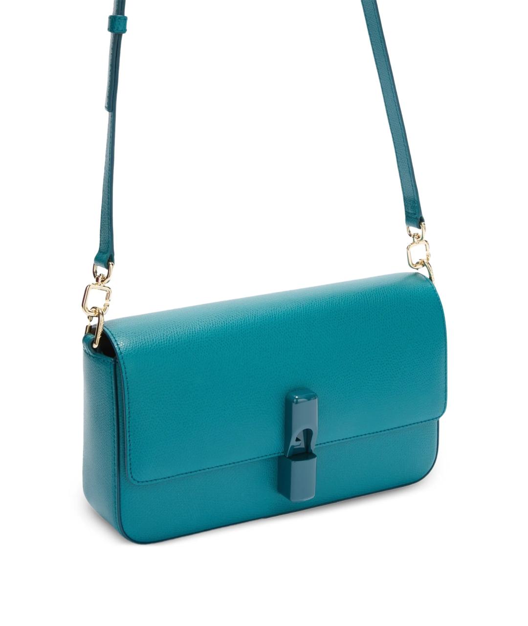 FURLA Голубая кожаная сумка через плечо, фото 3