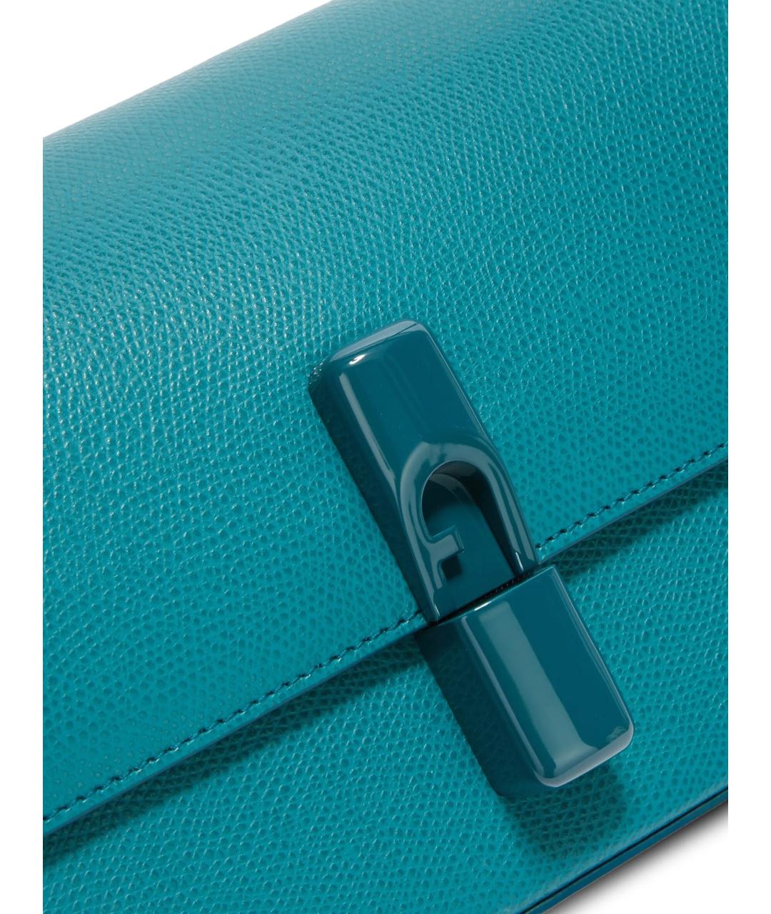 FURLA Голубая кожаная сумка через плечо, фото 4