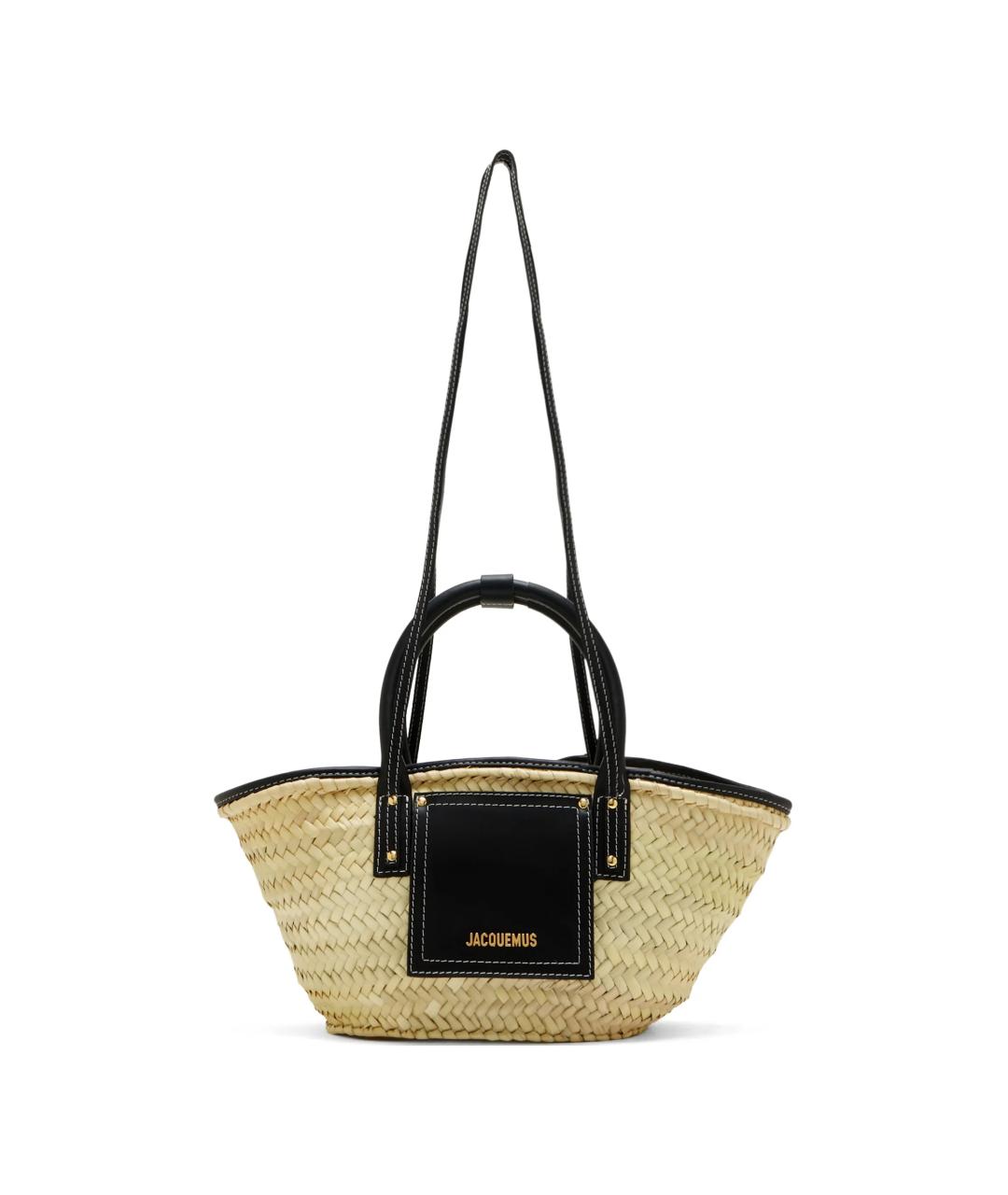 JACQUEMUS Бежевая пелетеная сумка тоут, фото 1