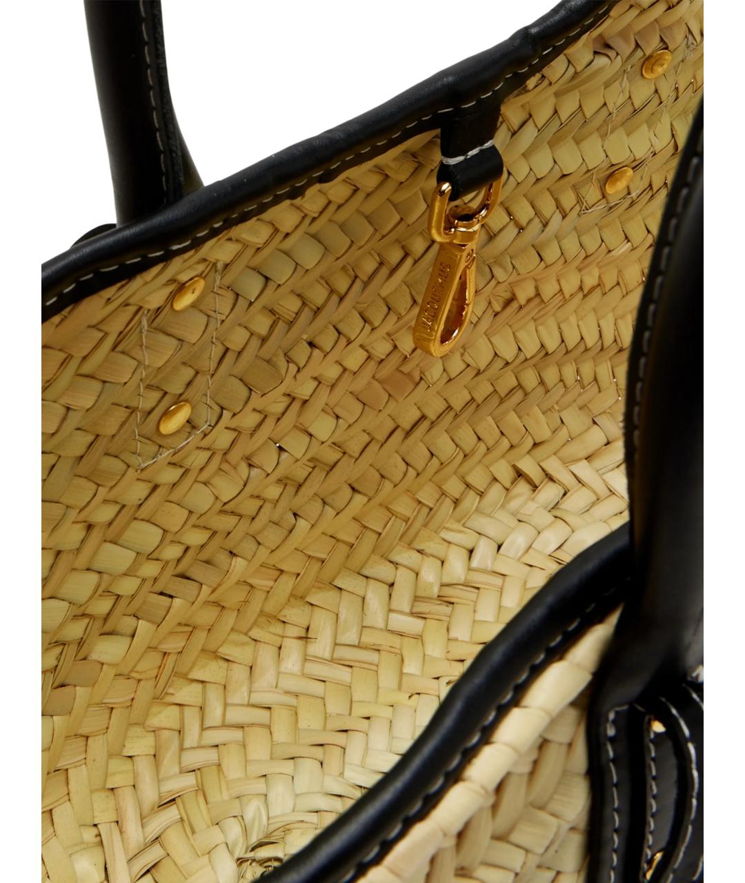 JACQUEMUS Бежевая пелетеная сумка тоут, фото 4