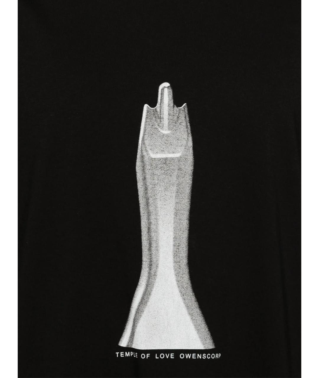RICK OWENS DRKSHDW Черная хлопковая футболка, фото 2