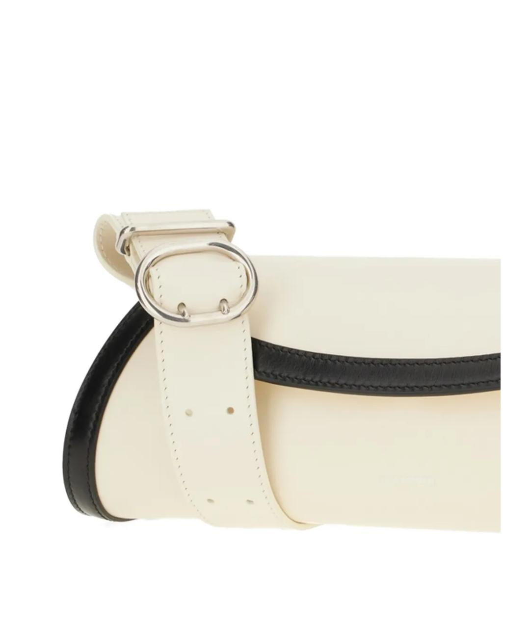 JIL SANDER Белая кожаная сумка через плечо, фото 4