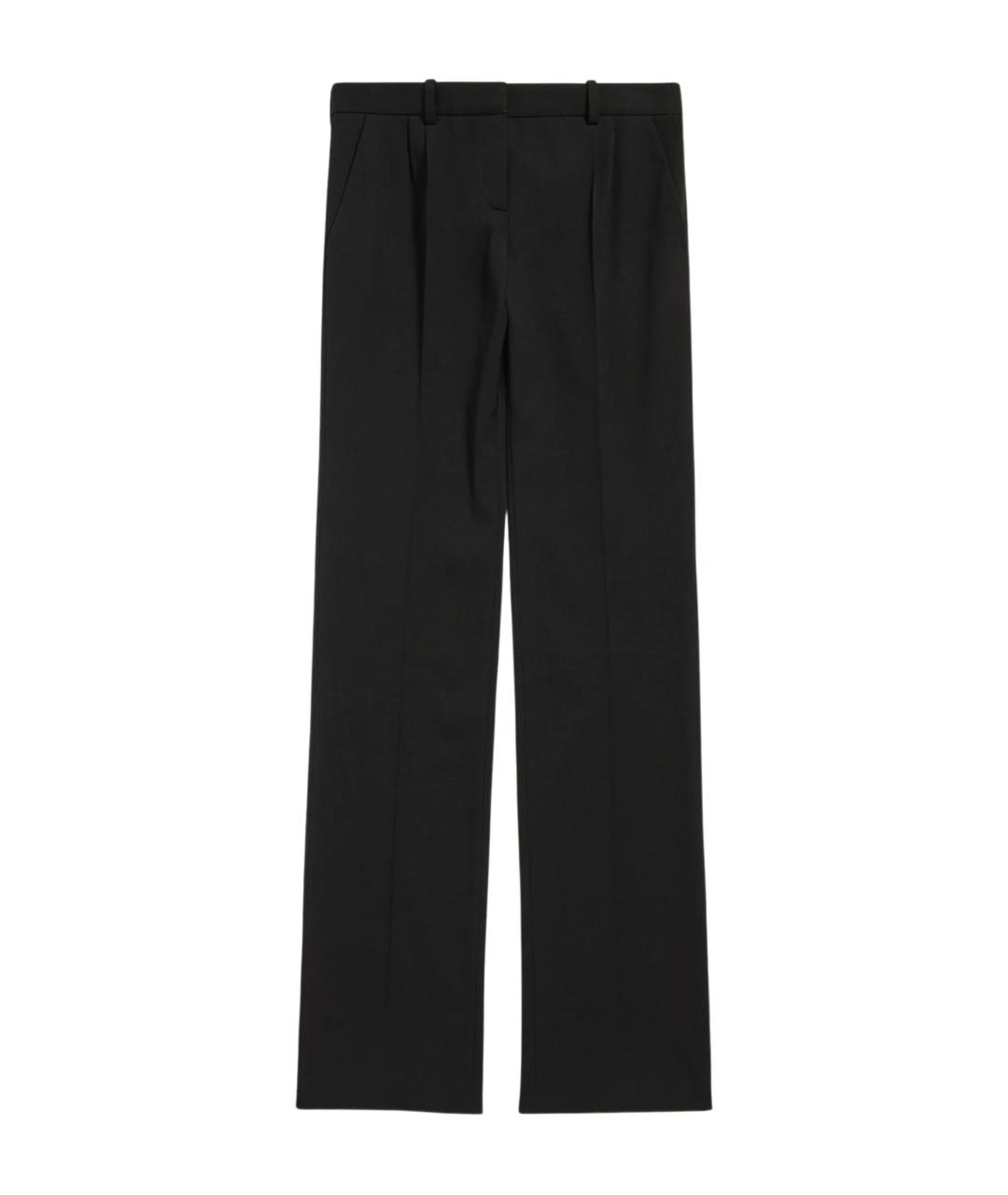 BALENCIAGA Черные хлопковые прямые брюки, фото 1