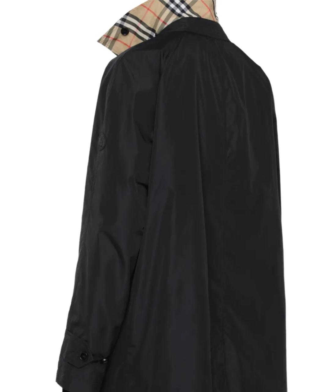 BURBERRY Черный полиамидовый тренч / плащ, фото 3