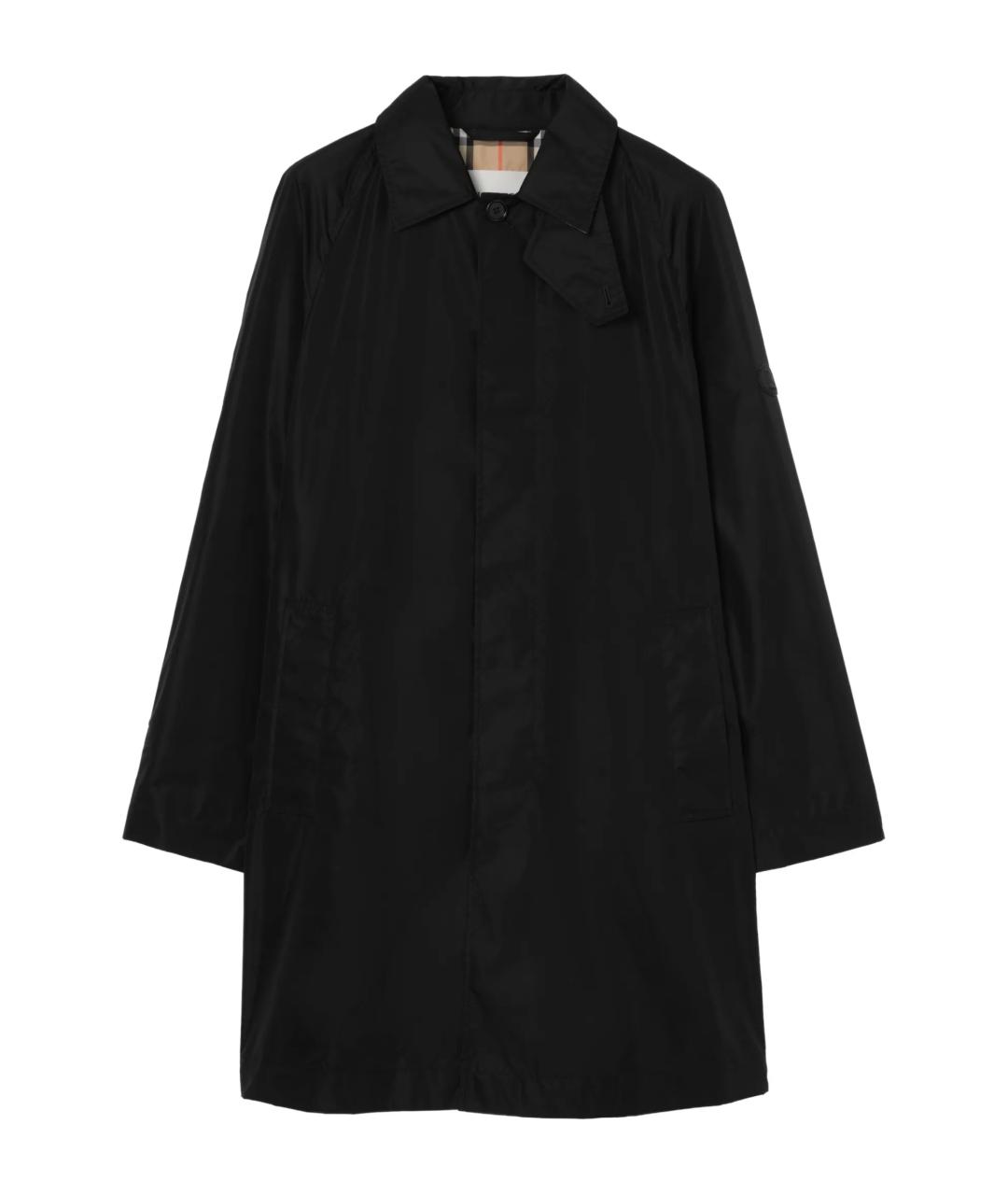 BURBERRY Черный полиамидовый тренч / плащ, фото 1