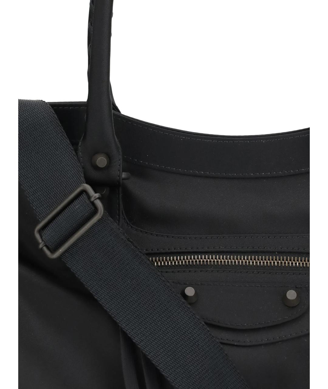 BALENCIAGA Черная синтетическая сумка тоут, фото 4