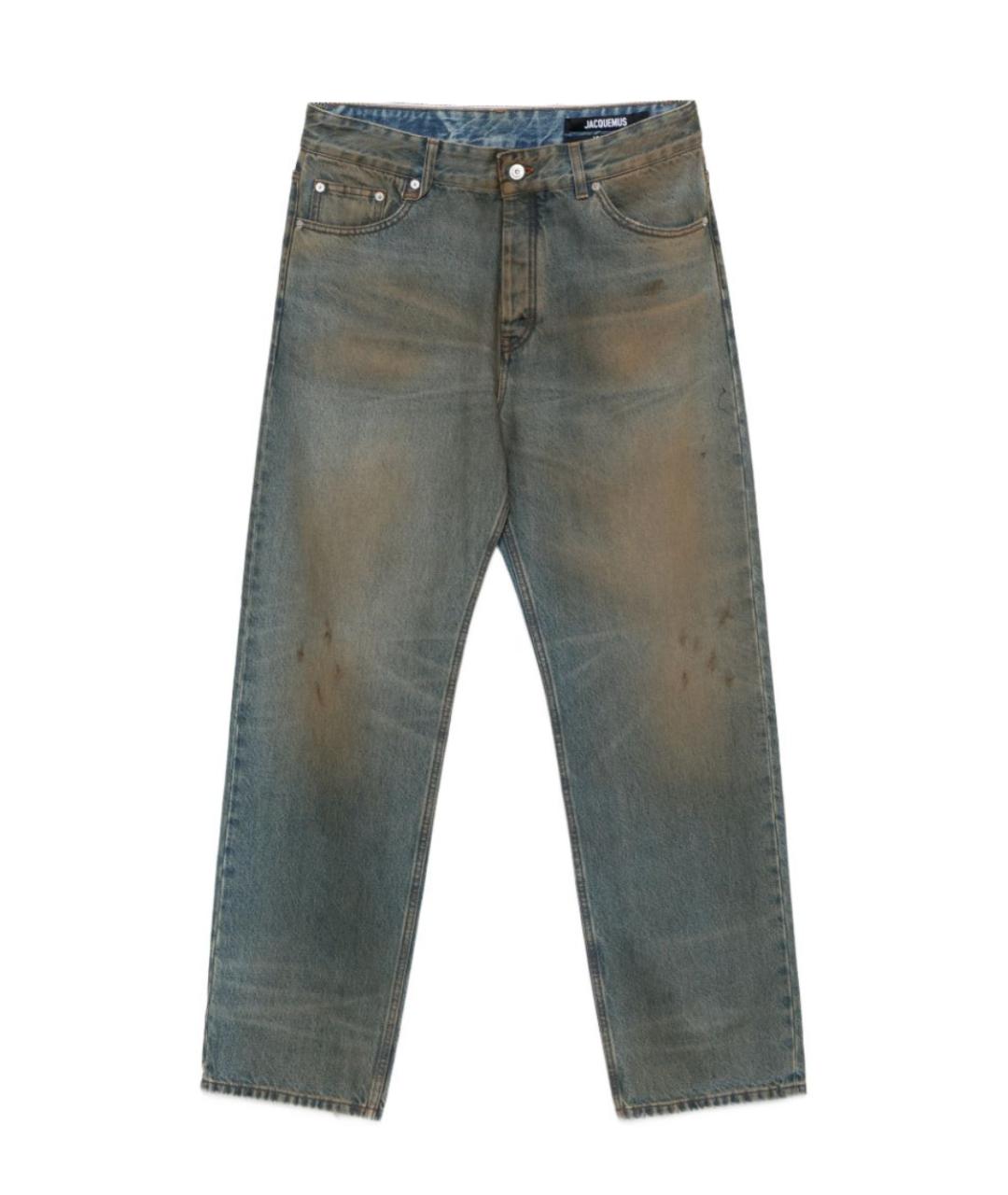 JACQUEMUS Синие хлопковые прямые джинсы, фото 1