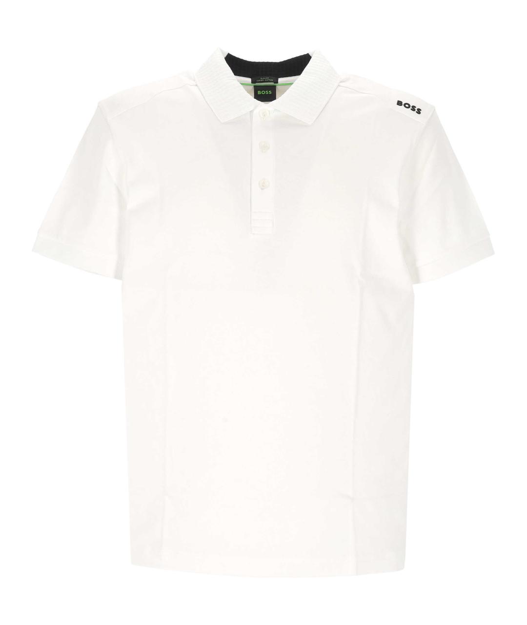 HUGO BOSS Белое хлопковое поло с коротким рукавом, фото 1