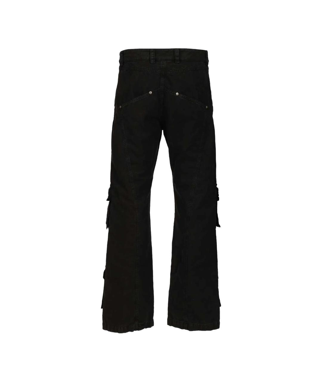 OFF-WHITE Черные хлопковые повседневные брюки, фото 3