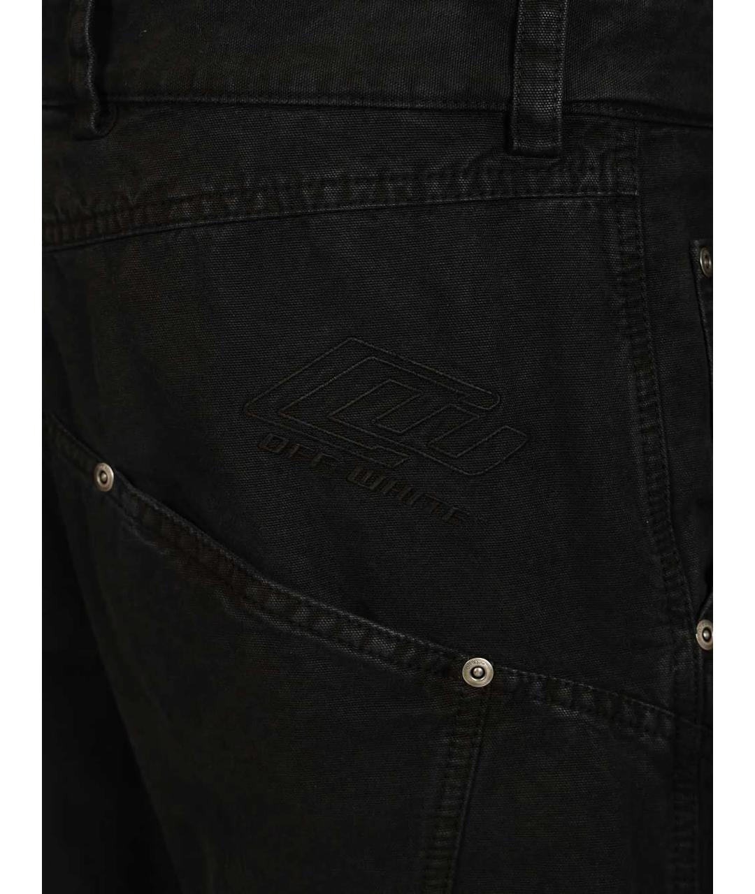 OFF-WHITE Черные хлопковые повседневные брюки, фото 5