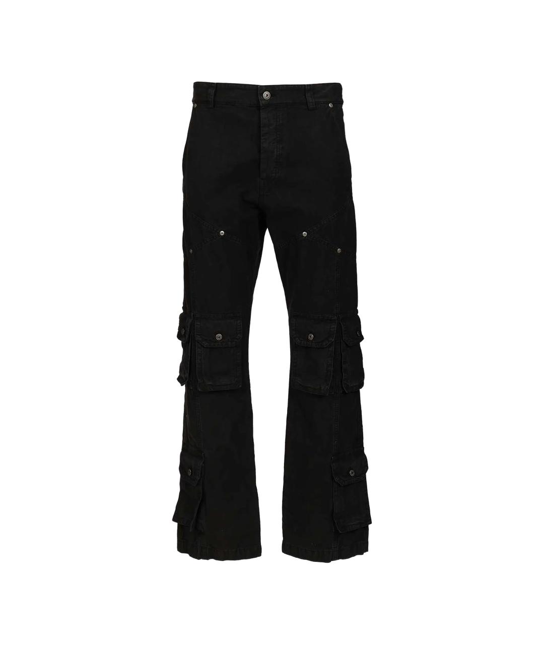 OFF-WHITE Черные хлопковые повседневные брюки, фото 1