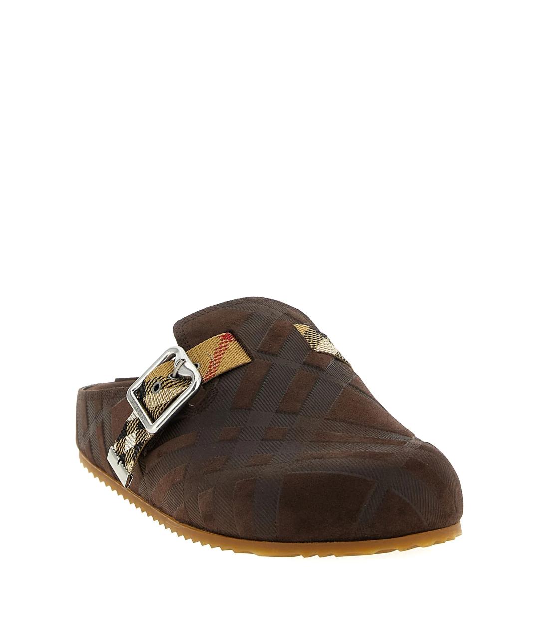 BURBERRY Коричневые замшевые сандалии, фото 2