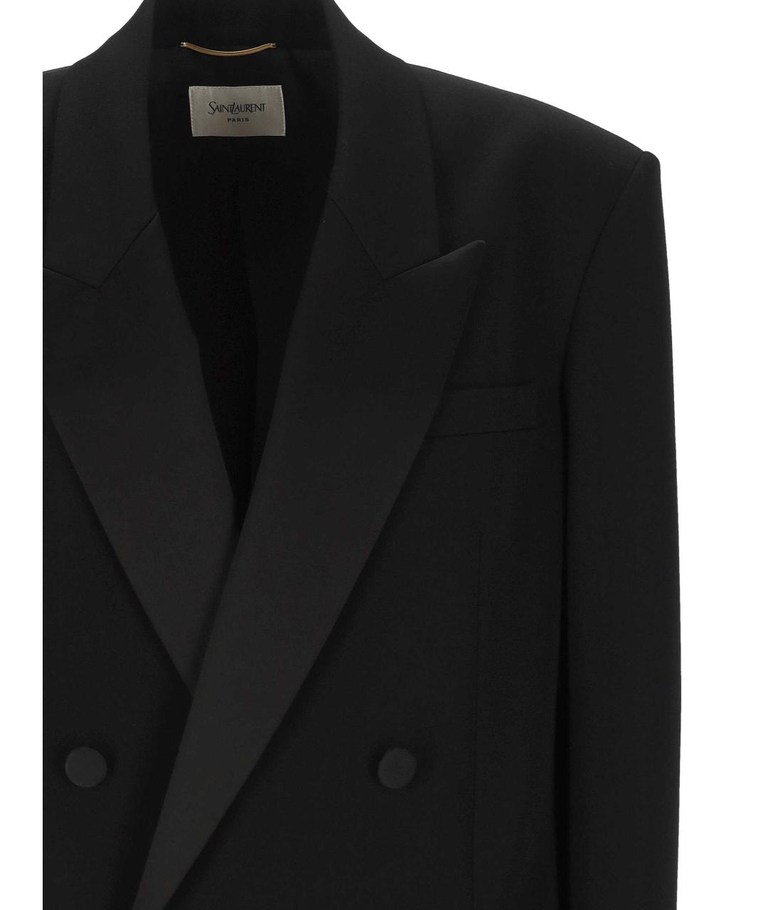 SAINT LAURENT Черный шерстяной жакет/пиджак, фото 2