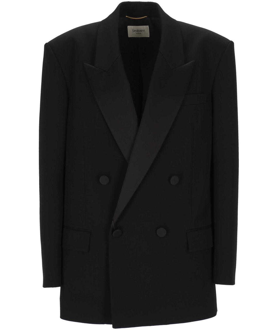 SAINT LAURENT Черный шерстяной жакет/пиджак, фото 1
