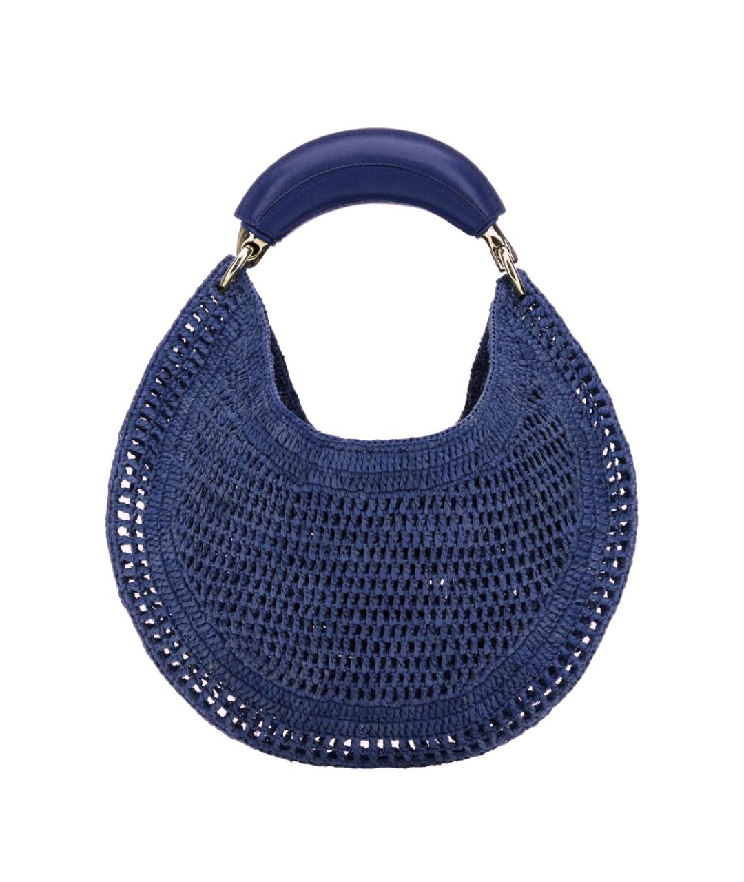 CHLOE Синяя пелетеная сумка с короткими ручками, фото 3