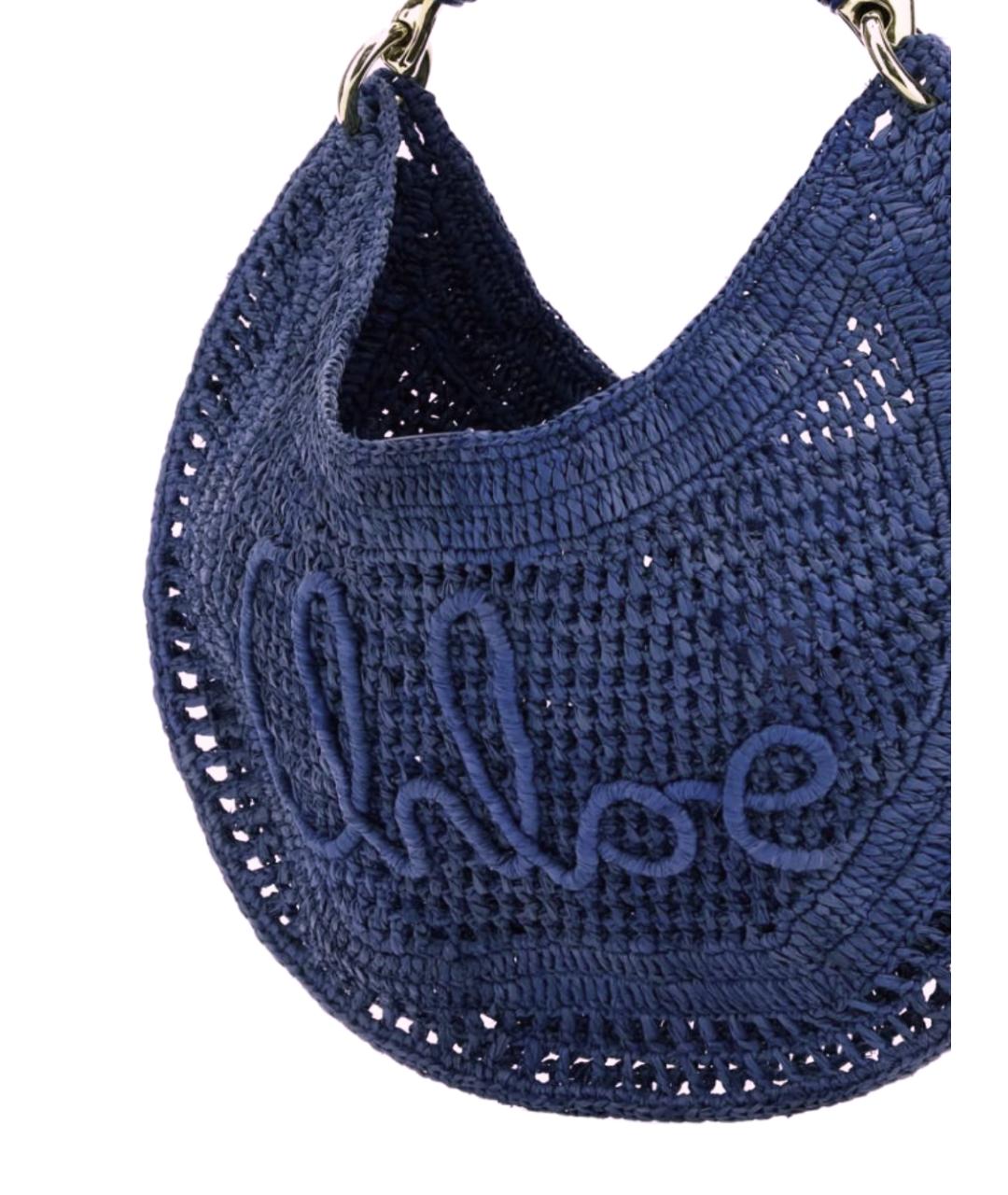 CHLOE Синяя пелетеная сумка с короткими ручками, фото 4