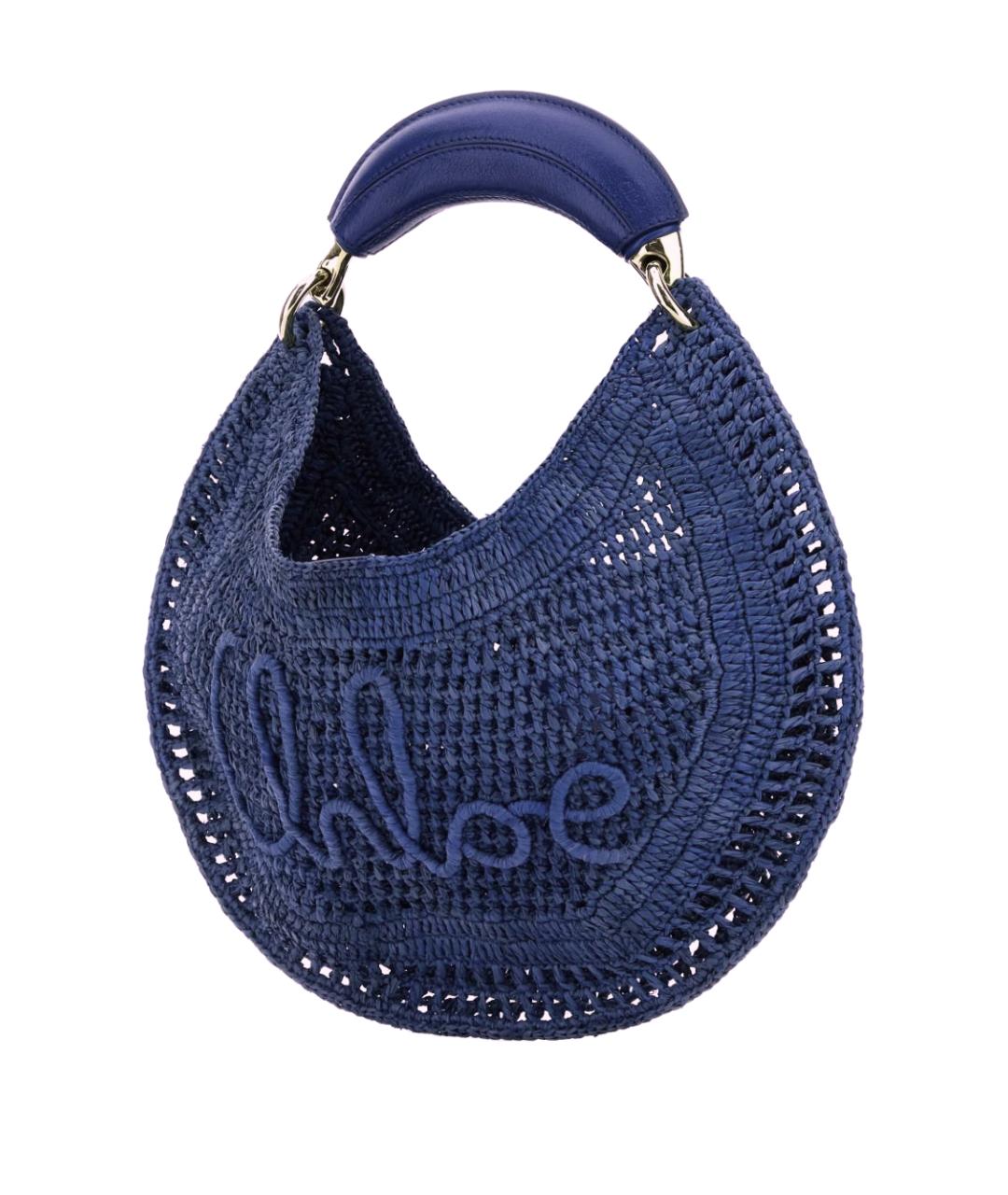 CHLOE Синяя пелетеная сумка с короткими ручками, фото 2