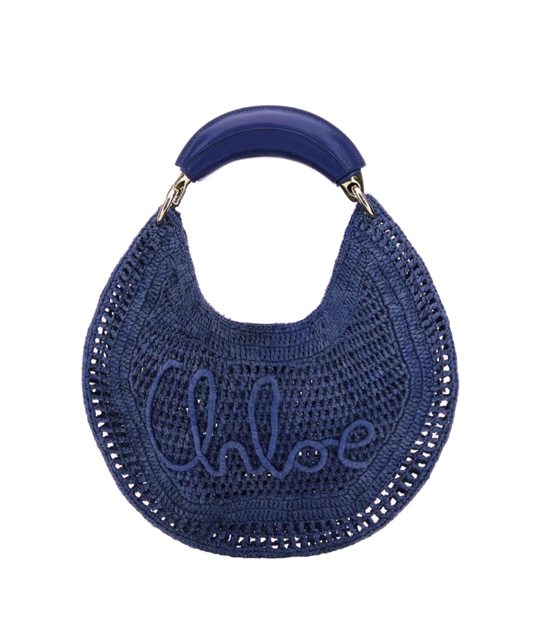 CHLOE Синяя пелетеная сумка с короткими ручками, фото 1