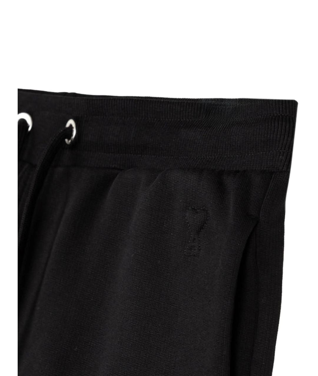 Ami Paris Черные хлопковые прямые брюки, фото 2