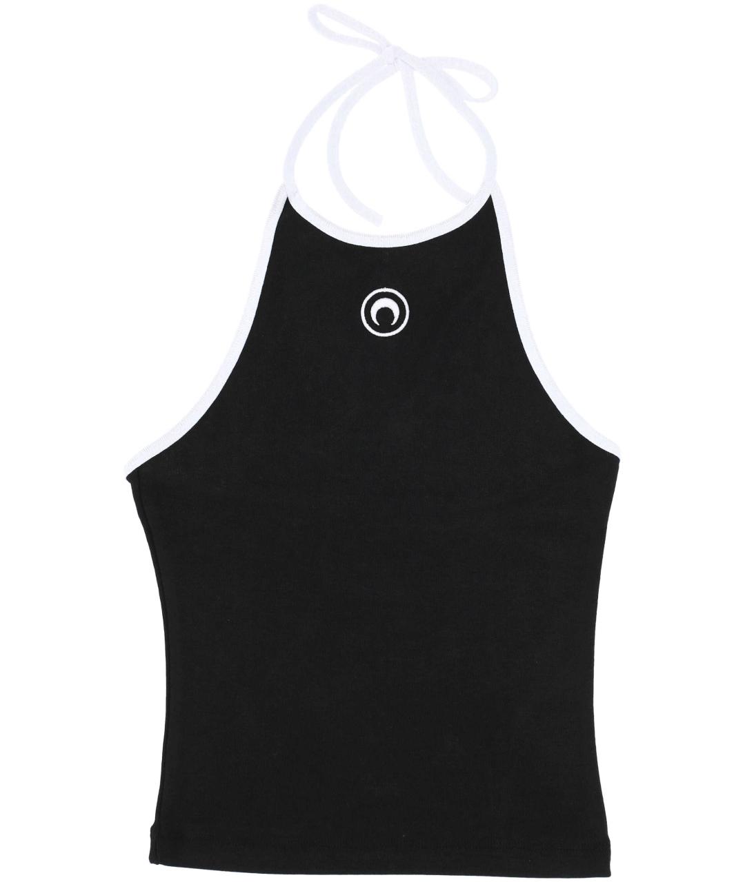 MARINE SERRE Черная хлопковая майка, фото 1