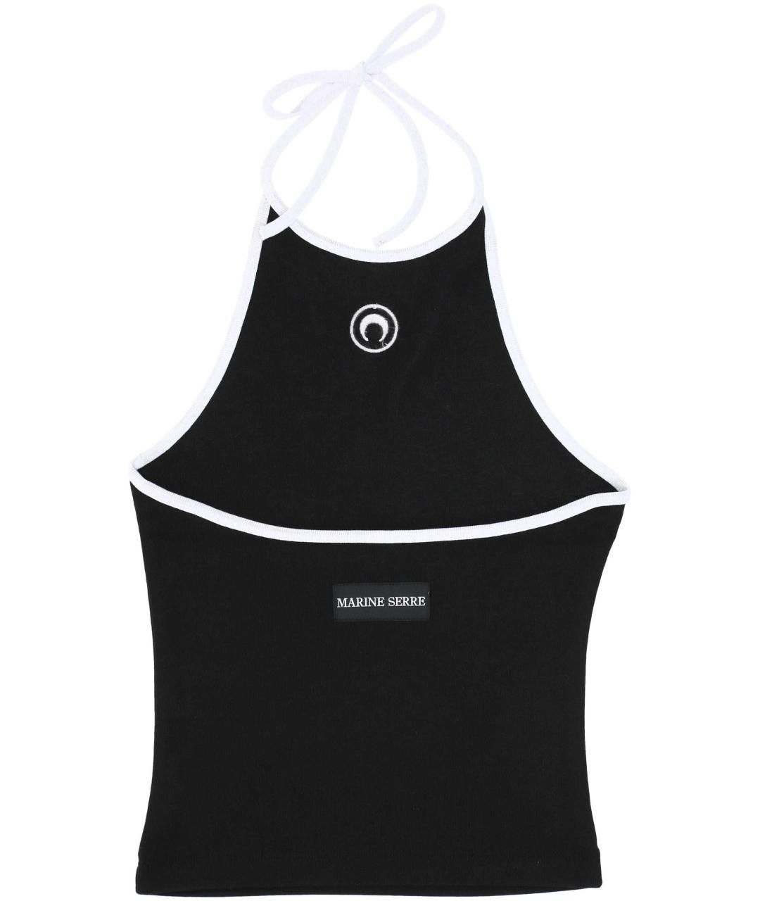 MARINE SERRE Черная хлопковая майка, фото 3