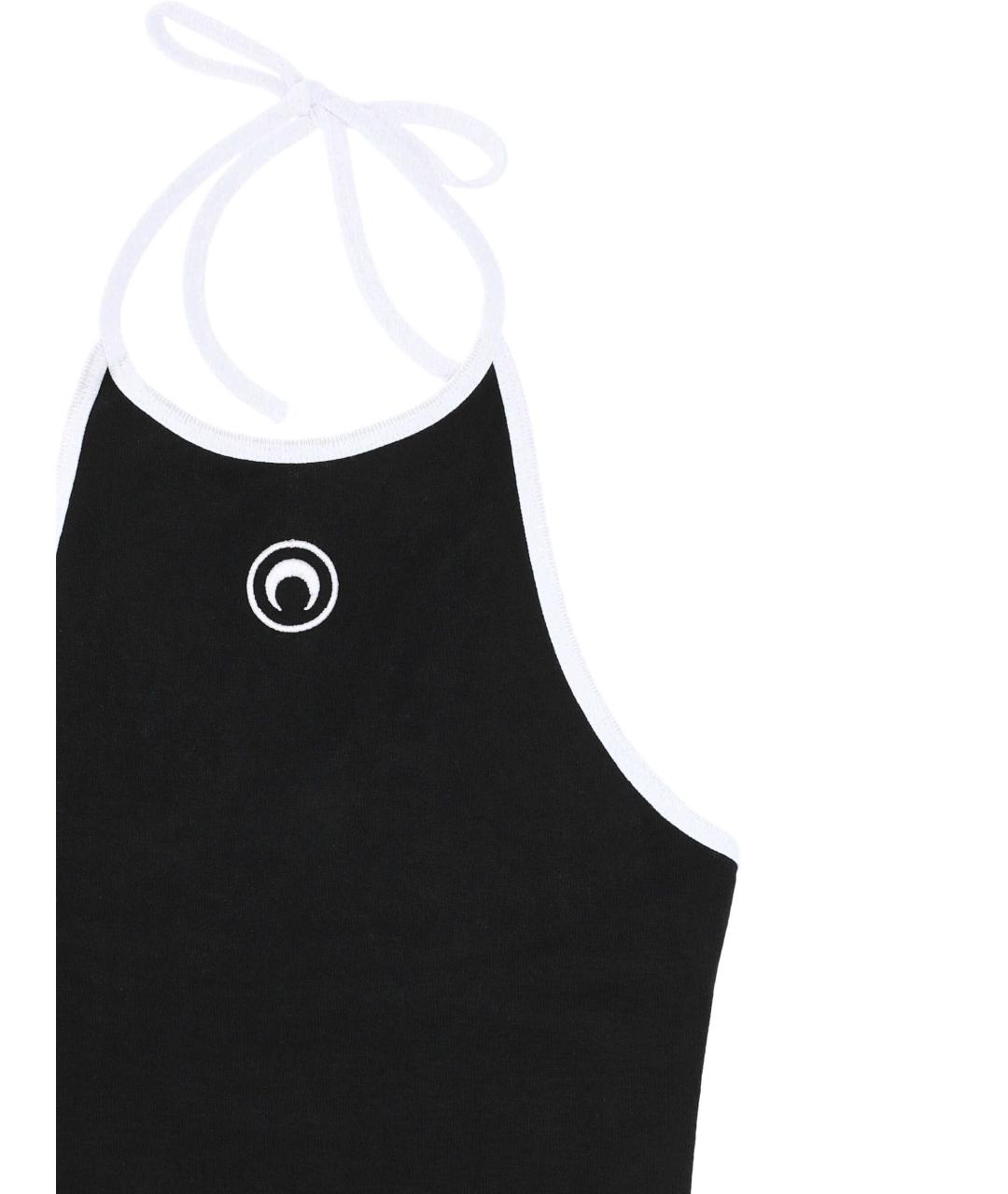 MARINE SERRE Черная хлопковая майка, фото 2