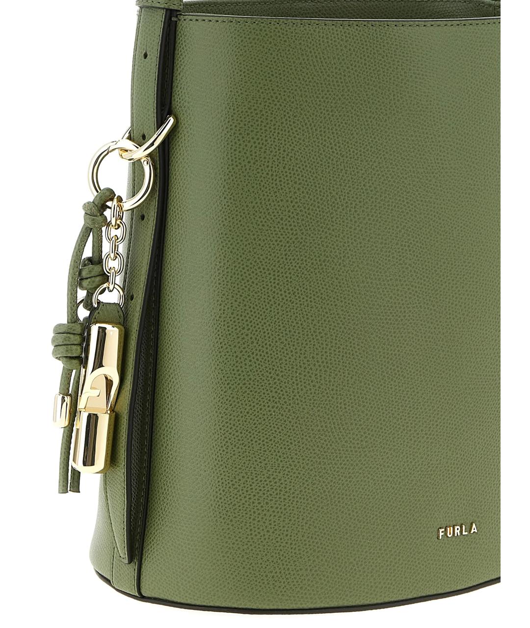 FURLA Зеленая кожаная сумка через плечо, фото 2