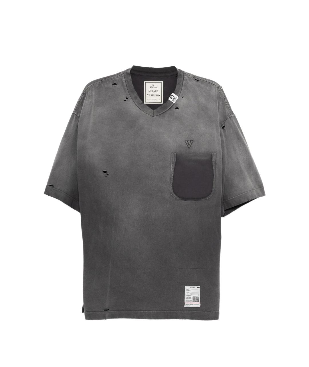 Mihara Yasuhiro Серая хлопковая футболка, фото 1