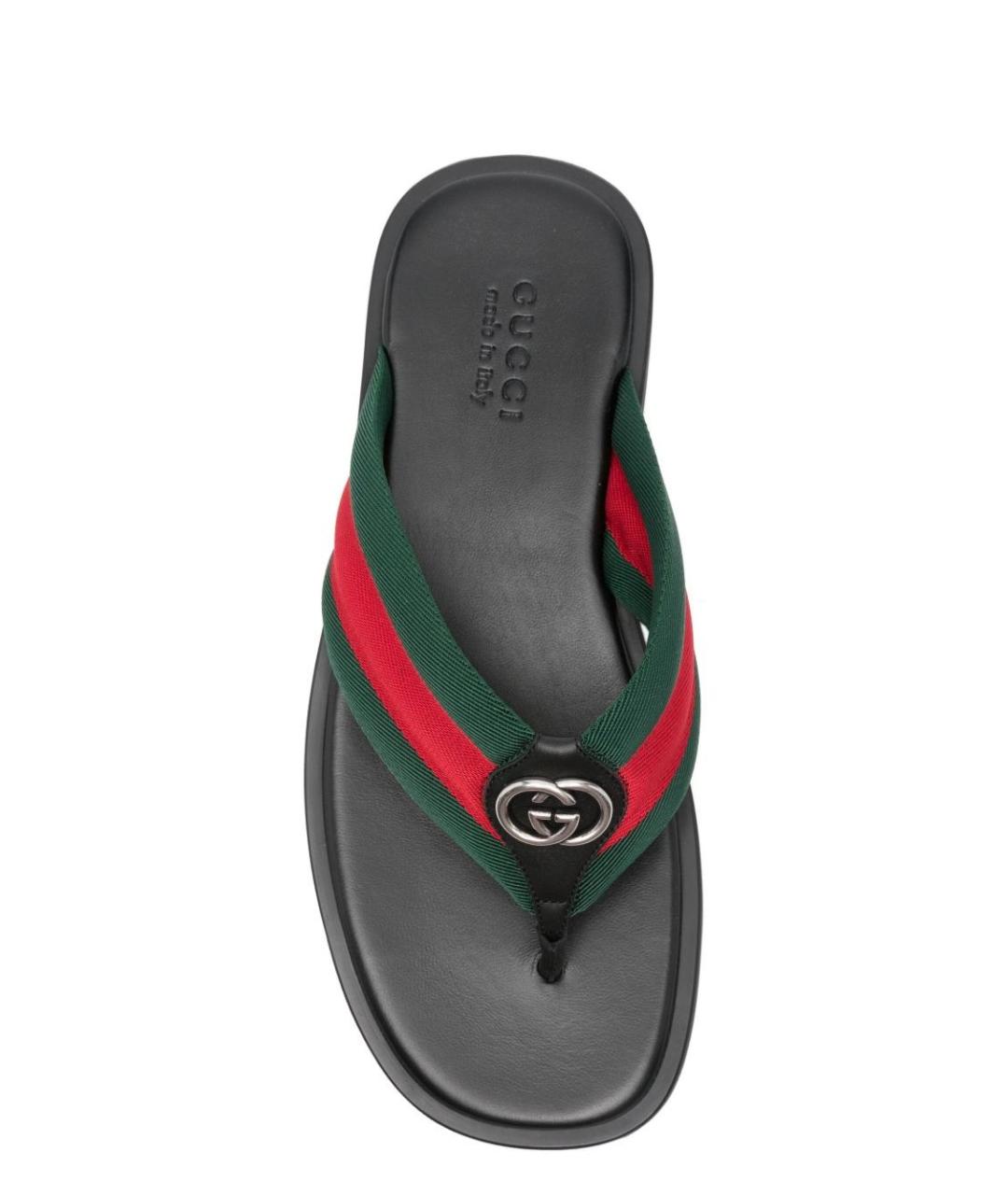 GUCCI Черные синтетические шлепанцы, фото 4