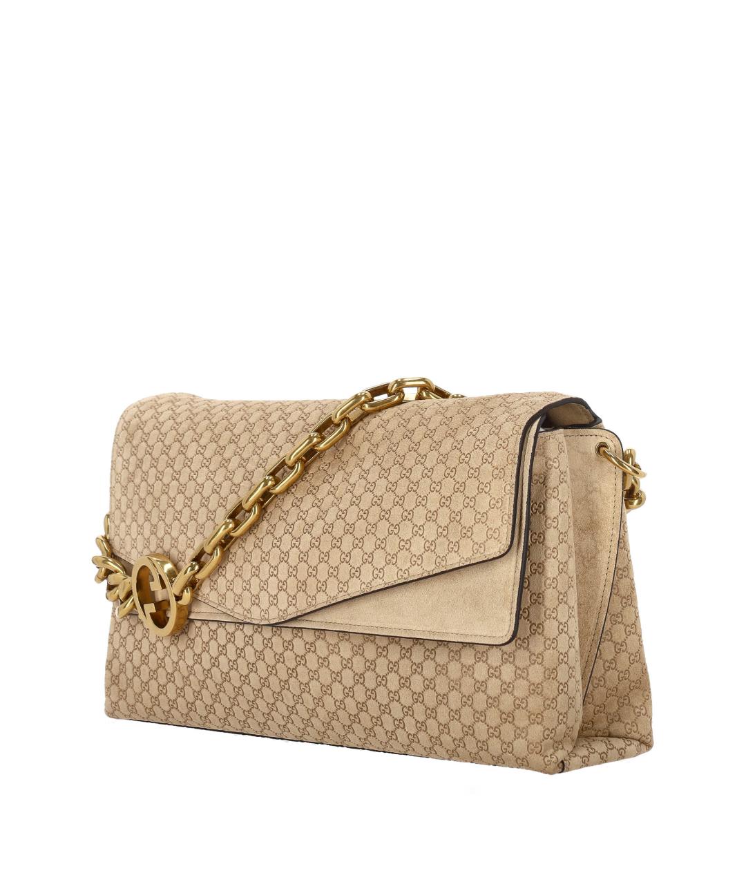 GUCCI Бежевая замшевая сумка через плечо, фото 2
