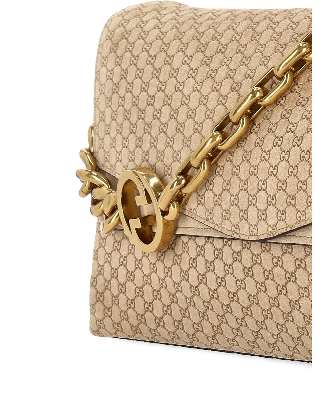 GUCCI Бежевая замшевая сумка через плечо, фото 4
