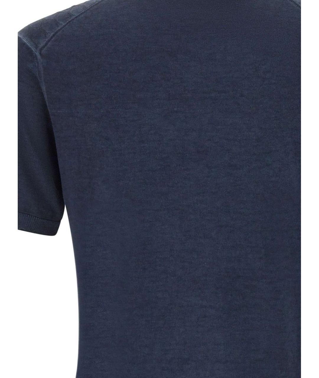 PEUTEREY Синее хлопковое поло с коротким рукавом, фото 2