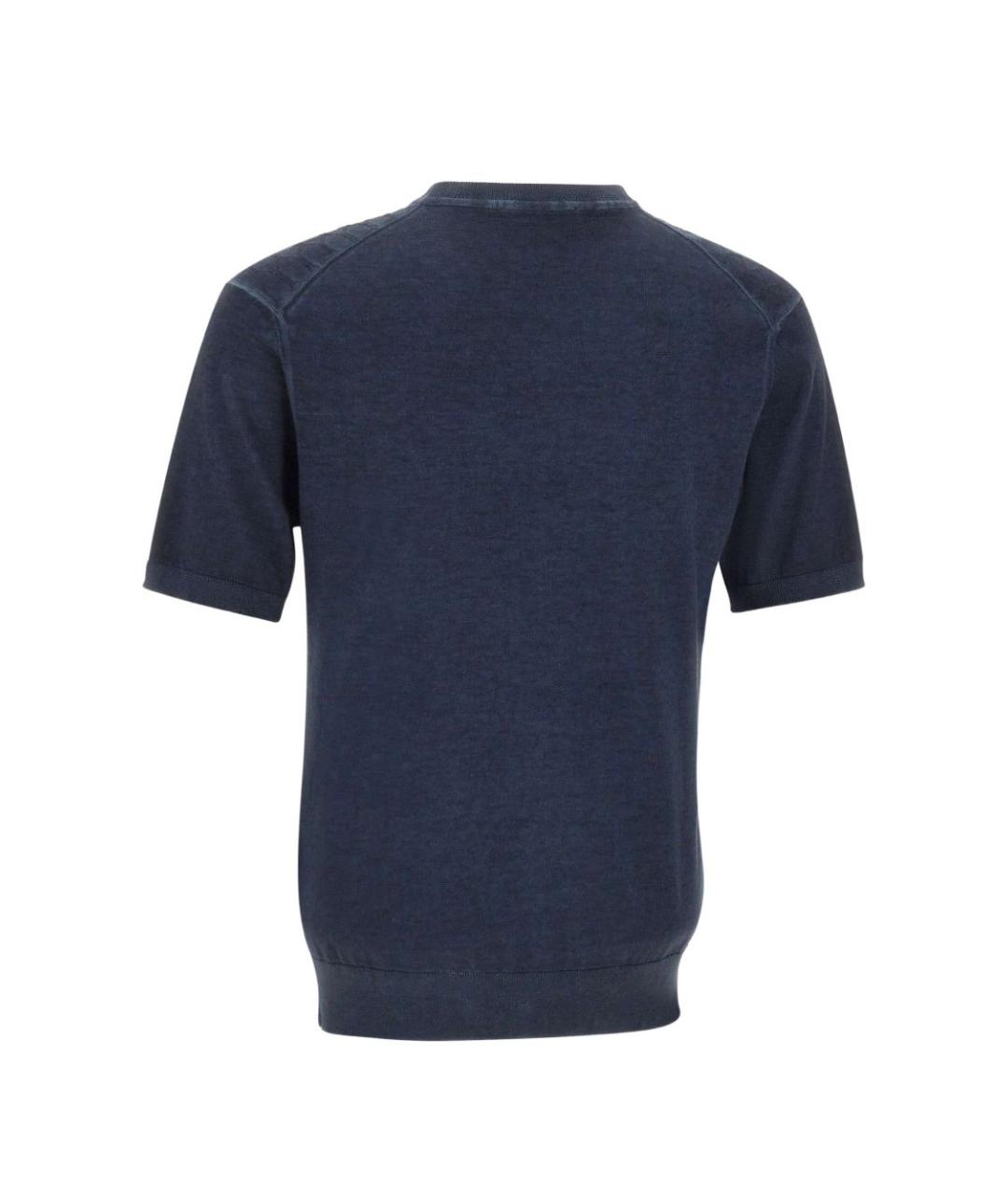 PEUTEREY Синее хлопковое поло с коротким рукавом, фото 3