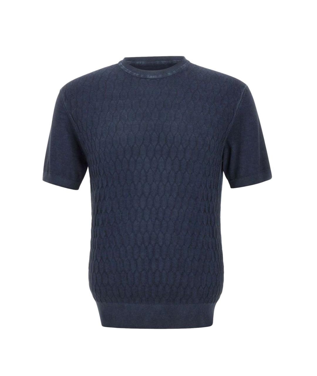 PEUTEREY Синее хлопковое поло с коротким рукавом, фото 1