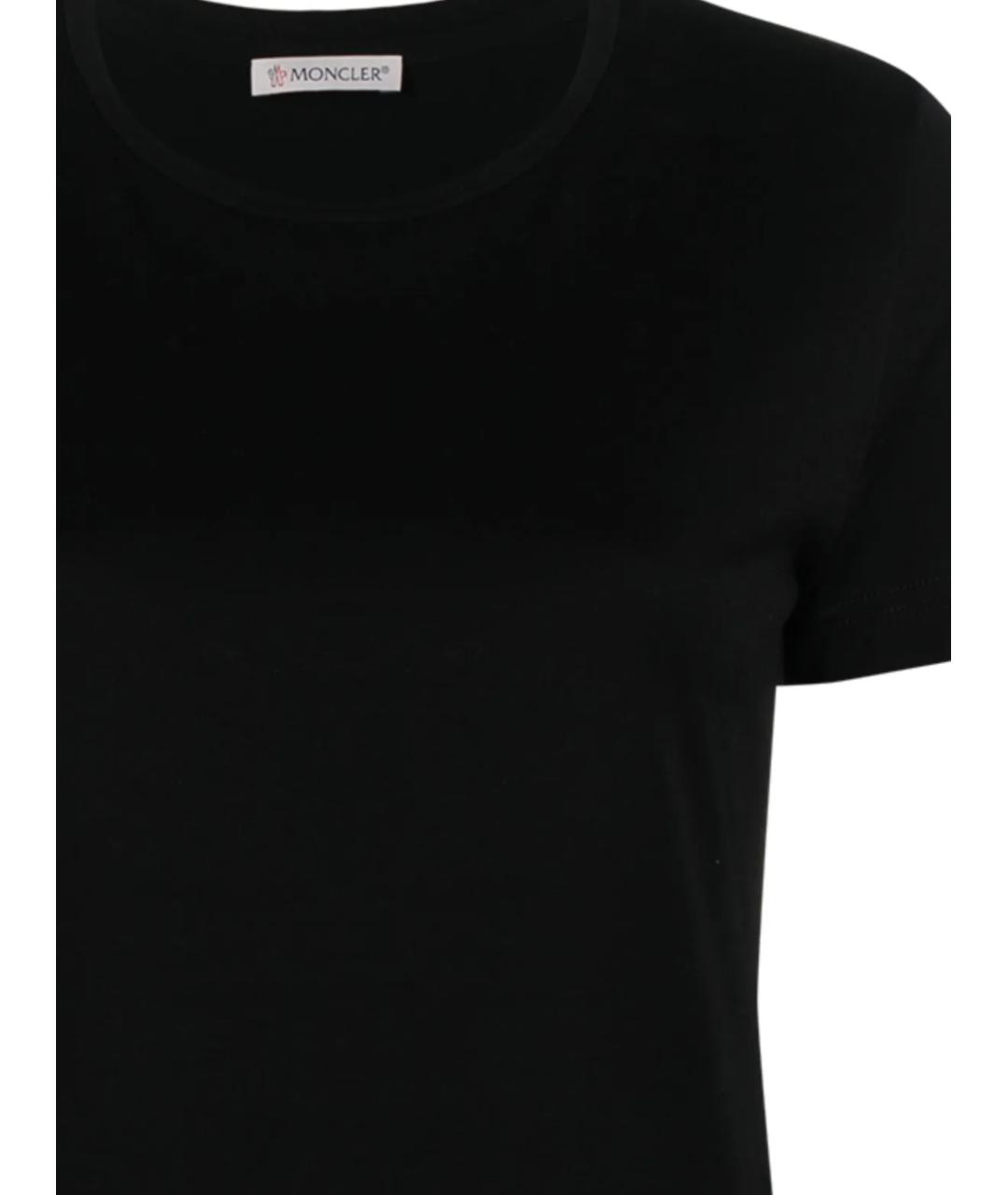 MONCLER Черная хлопковая футболка, фото 2