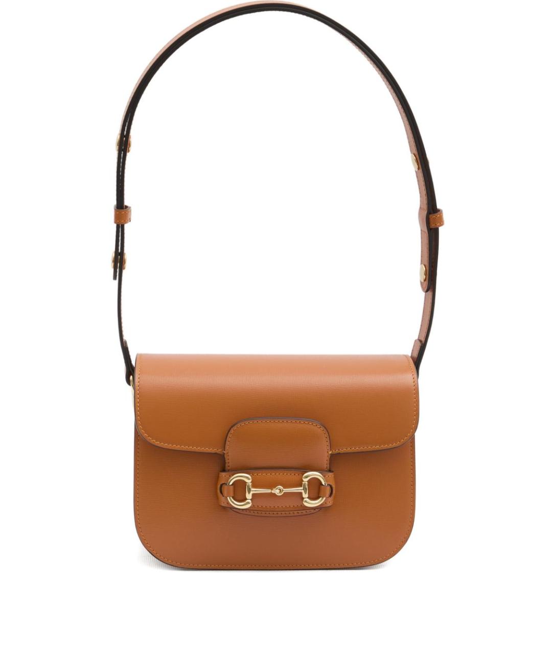 GUCCI Коричневая кожаная сумка через плечо, фото 1