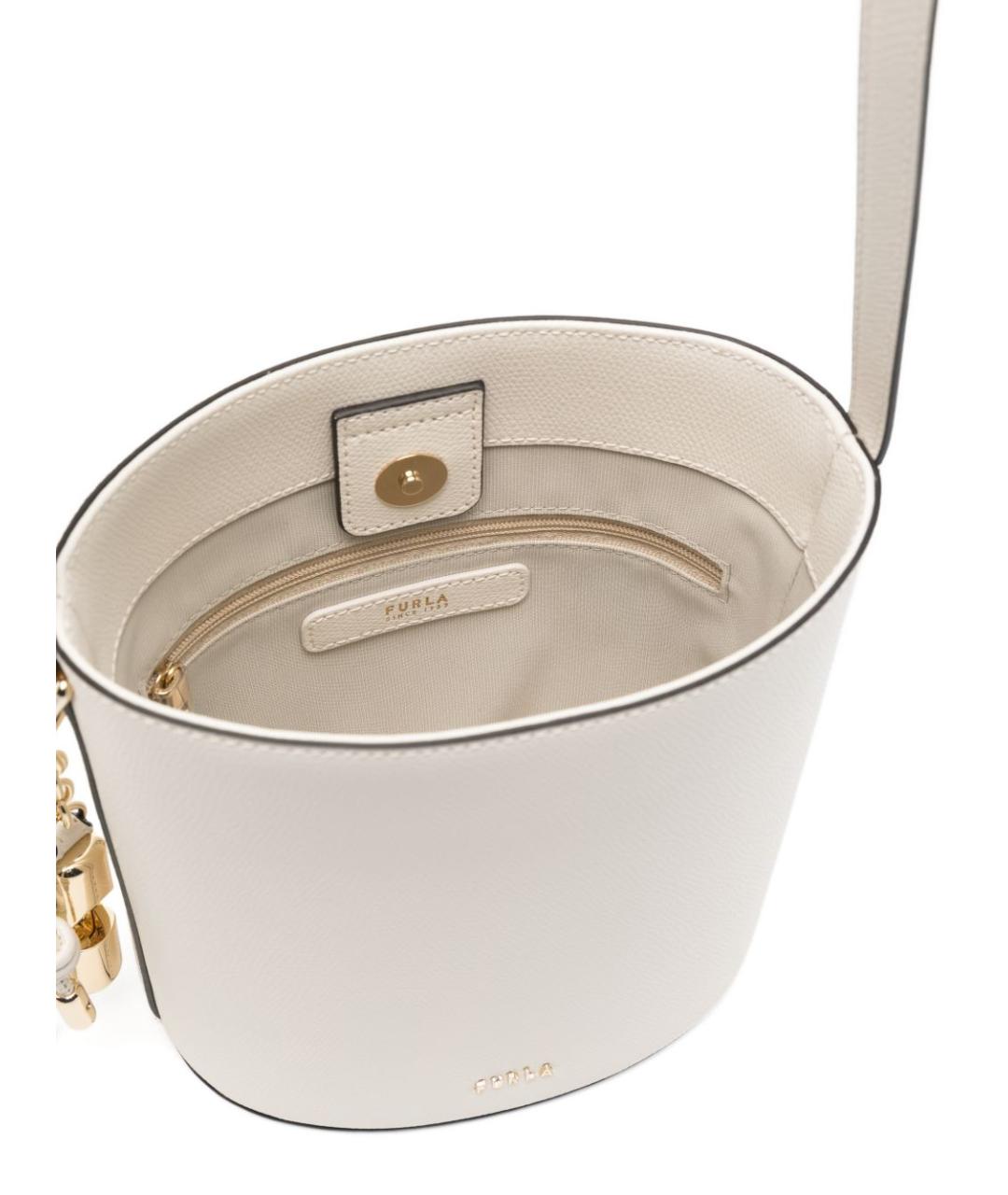 FURLA Белая кожаная сумка через плечо, фото 3