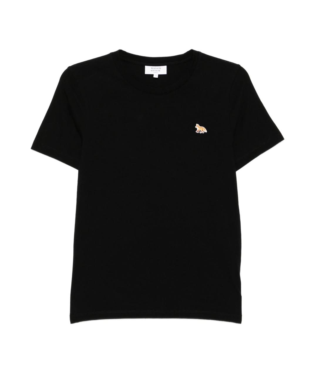 MAISON KITSUNE Черная хлопковая футболка, фото 1