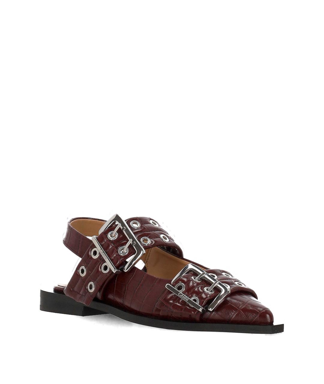 GANNI Фиолетовые кожаные босоножки, фото 2