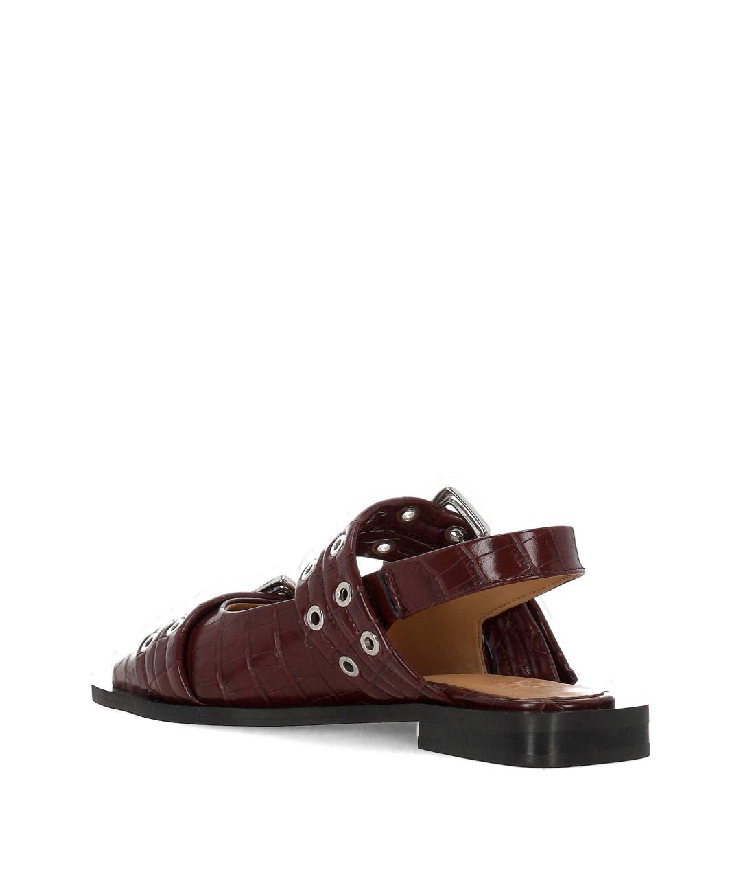 GANNI Фиолетовые кожаные босоножки, фото 3