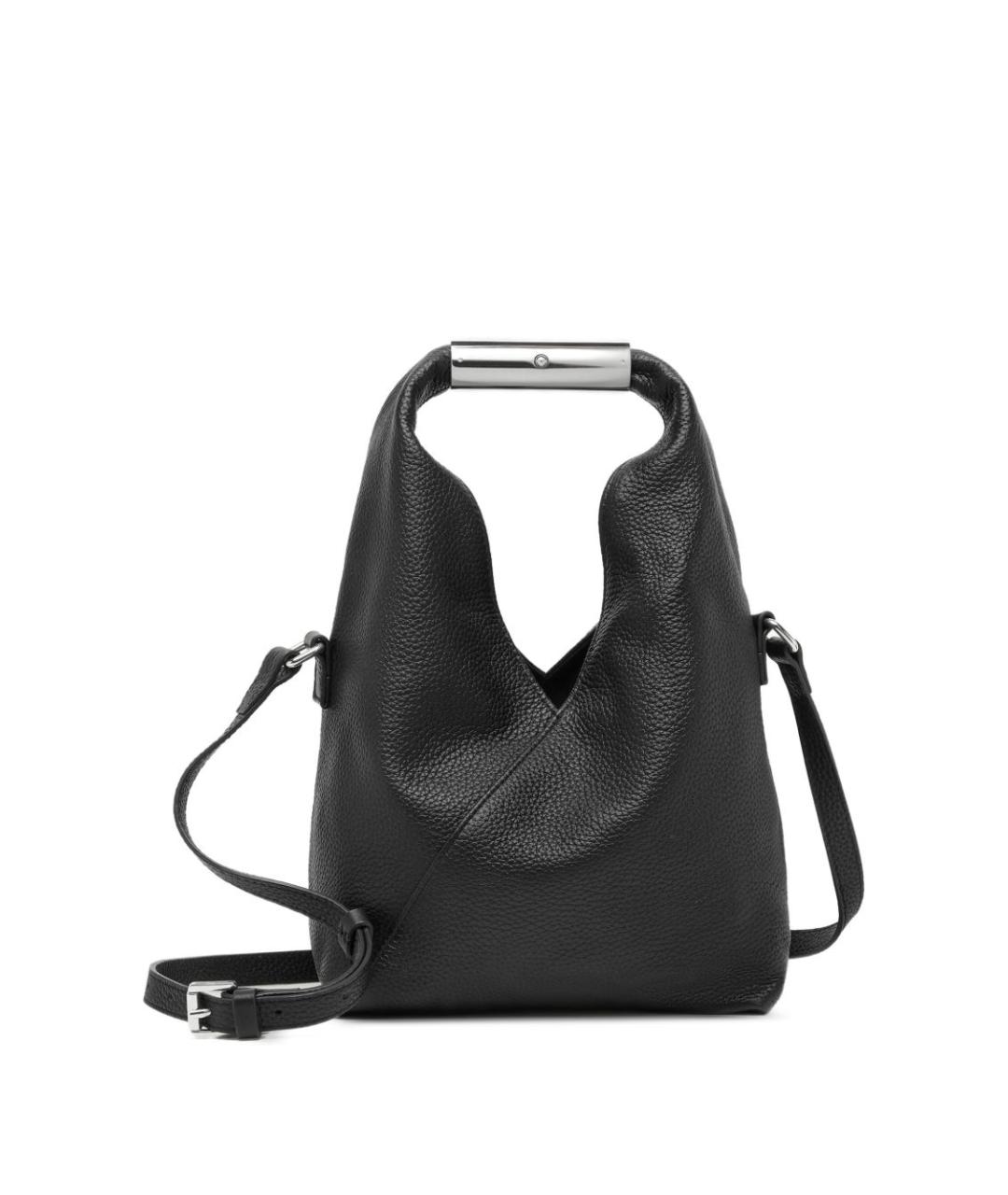 MM6 MAISON MARGIELA Черная кожаная сумка тоут, фото 1